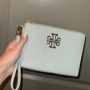 Tory Burch Light Blue Wristlet Clutch
